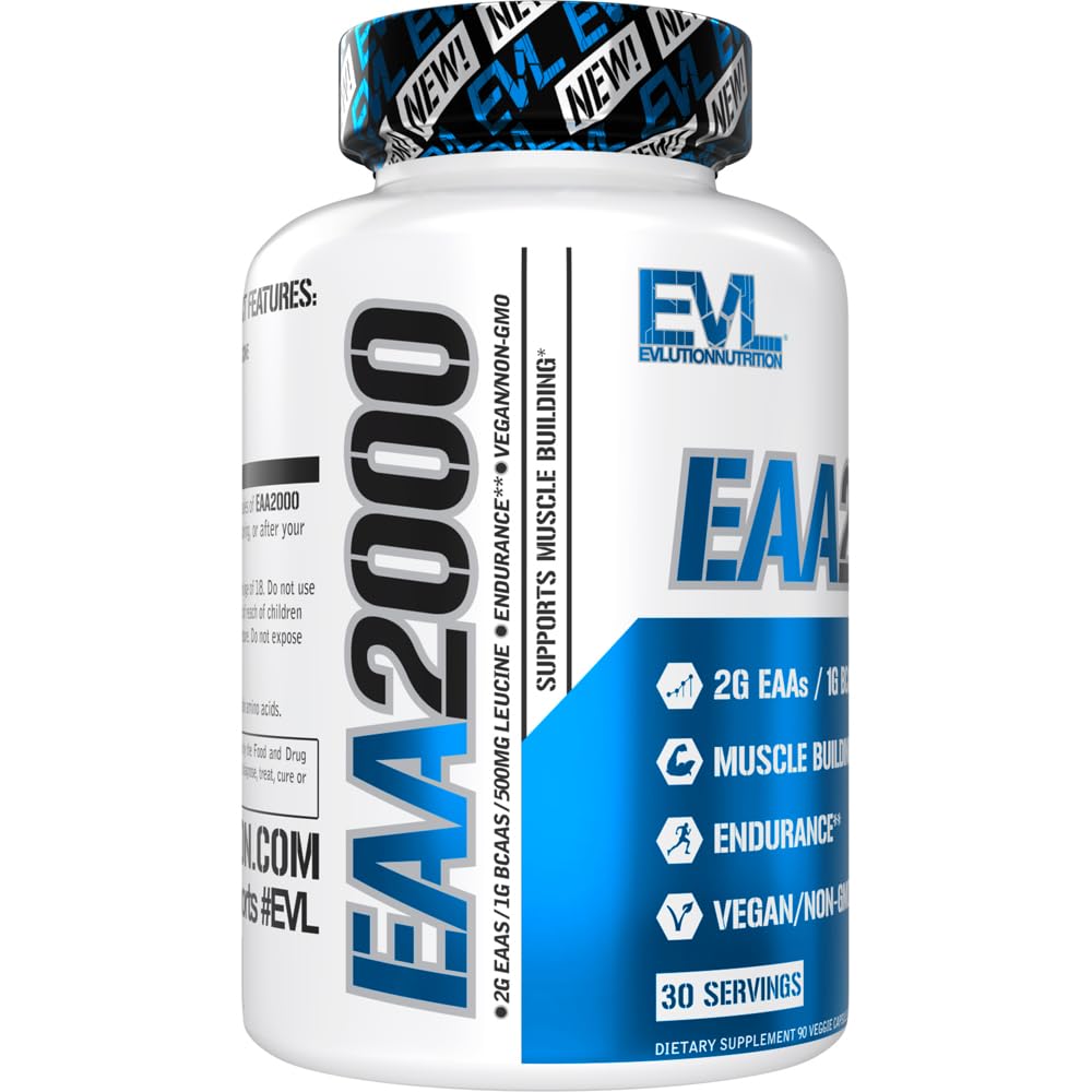 Evlution BCAA EAA Essential Amino Acids Capsules, 90 Capsules
