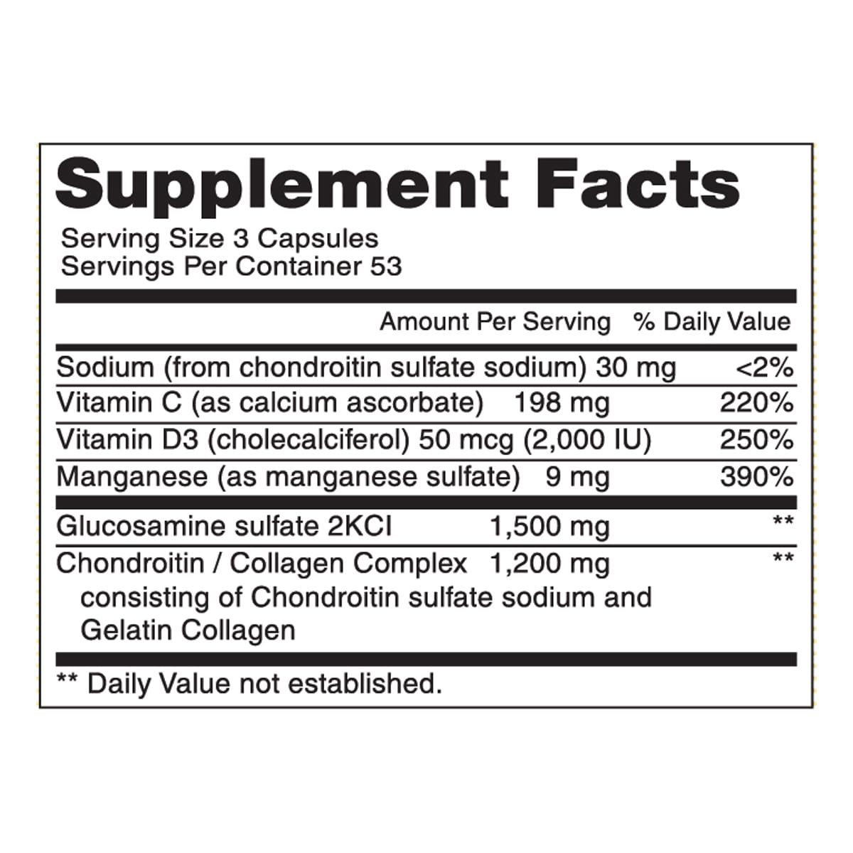 MASON NATURAL Glucosamine Chondroitin Plus Vitamin D3 - Supports Joint and Bone Health, Improved Mobility and Flexibility, Capsule, 160 Capsules
