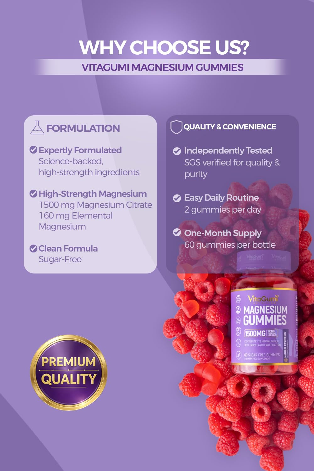 VitaGumi Nutrition Magnesium Gummies Gummy 60 Gummies