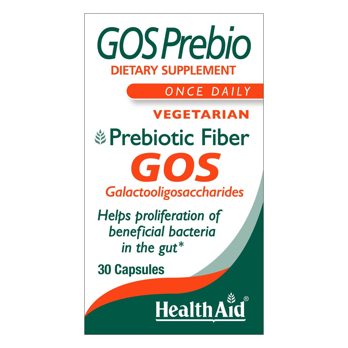 HealthAid GOSPrebio Prebiotic Fiber Capsules, 30 Count