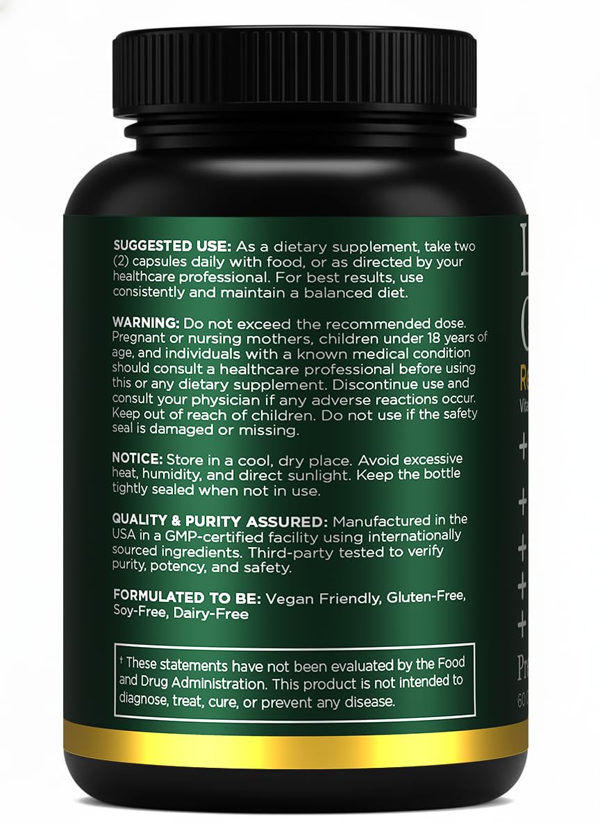Premium Select Nutrition Liposomal Glutathione Capsules with Resveratrol & Milk Thistle Supplement for Men and Women - L-Glutathione, 60 Capsules
