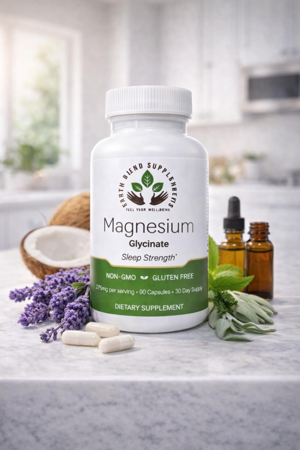 Earth Blend Supplements Magnesium Glycinate Capsule 1 Count