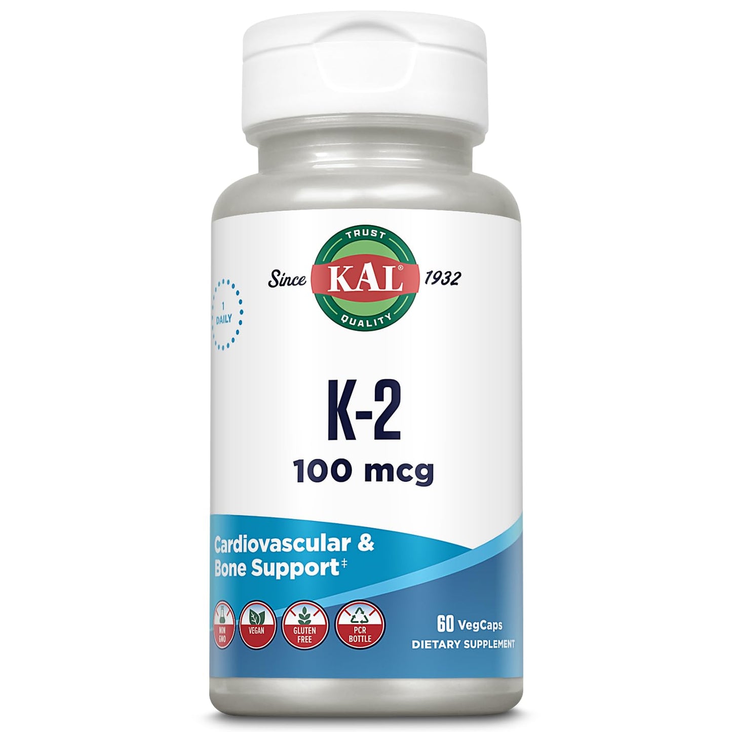 KAL Vitamin K2 MK-7 Veg Caps 60