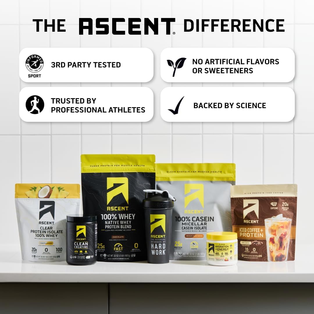 Ascent 100% Whey Protein Powder Brownie Batter, 27.2 oz