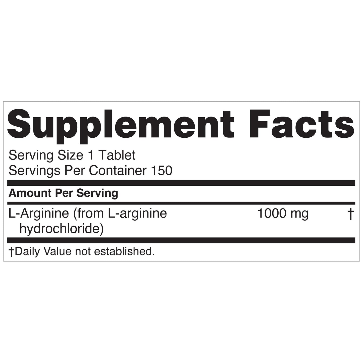 Nugenix Essentials L-Arginine Amino Acid Supplement, 1000 mg, 150 Tablets