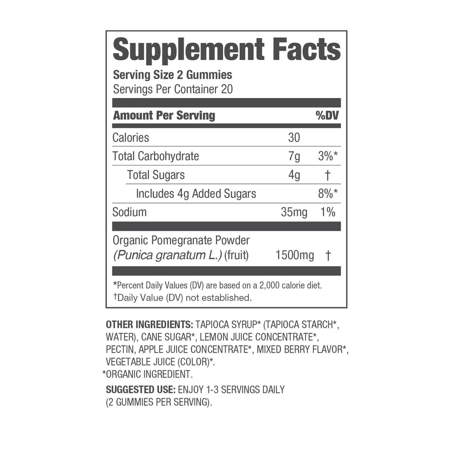 Navitas Organics Gummies Berry Flavored Pomegranate – 1500mg Pomegranate Per Serving – Inner Radiance – 40 Count