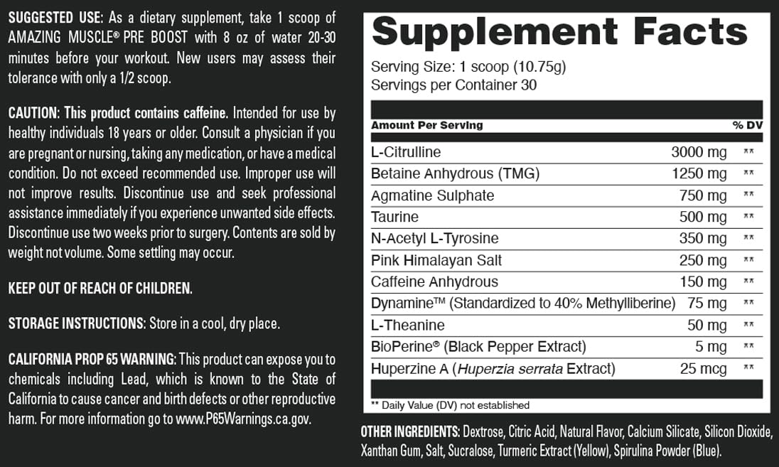 Amazing Muscle Pre Boost Powder 11.5 Ounce