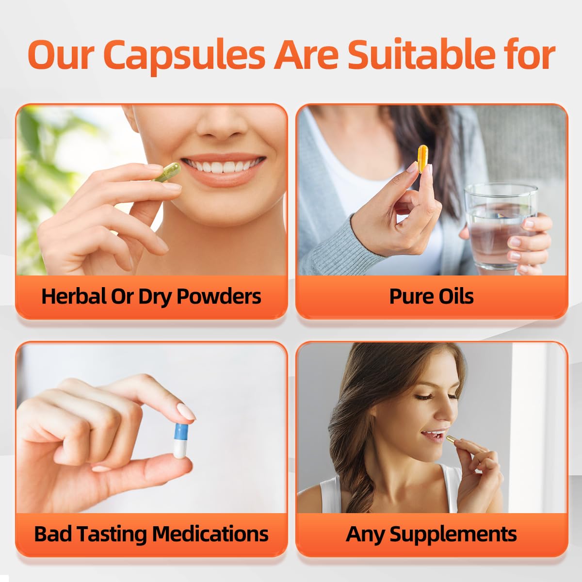 CAPSLogist Clear Empty Capsules Size 0, Vegan, 500 Count Capsules