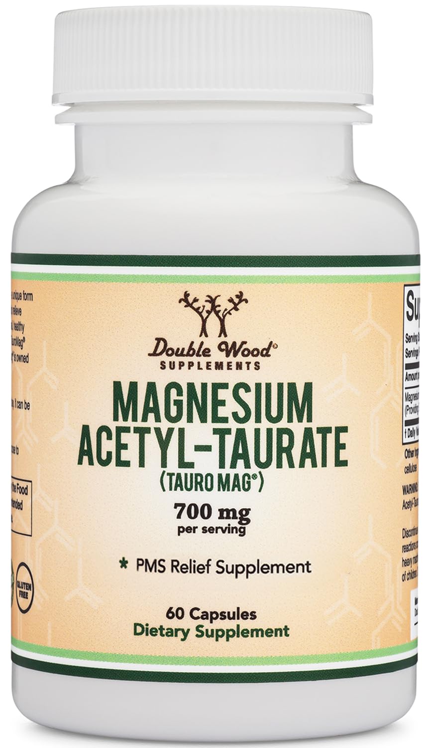 Double Wood Supplements Magnesium Acetyl-Taurate (ATA Mg, TauroMag) 350mg Capsules 60