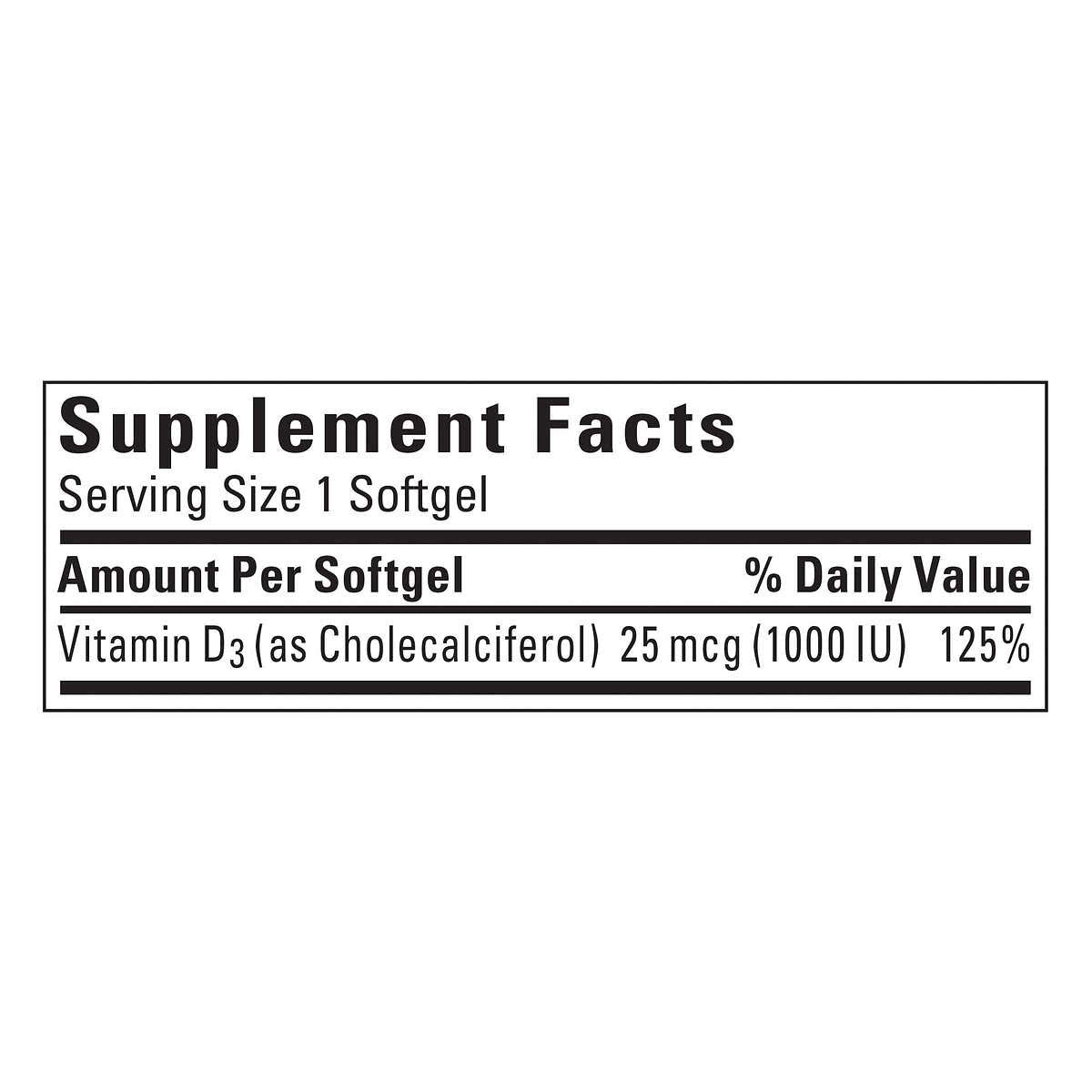 Nature Made Vitamin D3 25 mcg Softgels, 650 Count