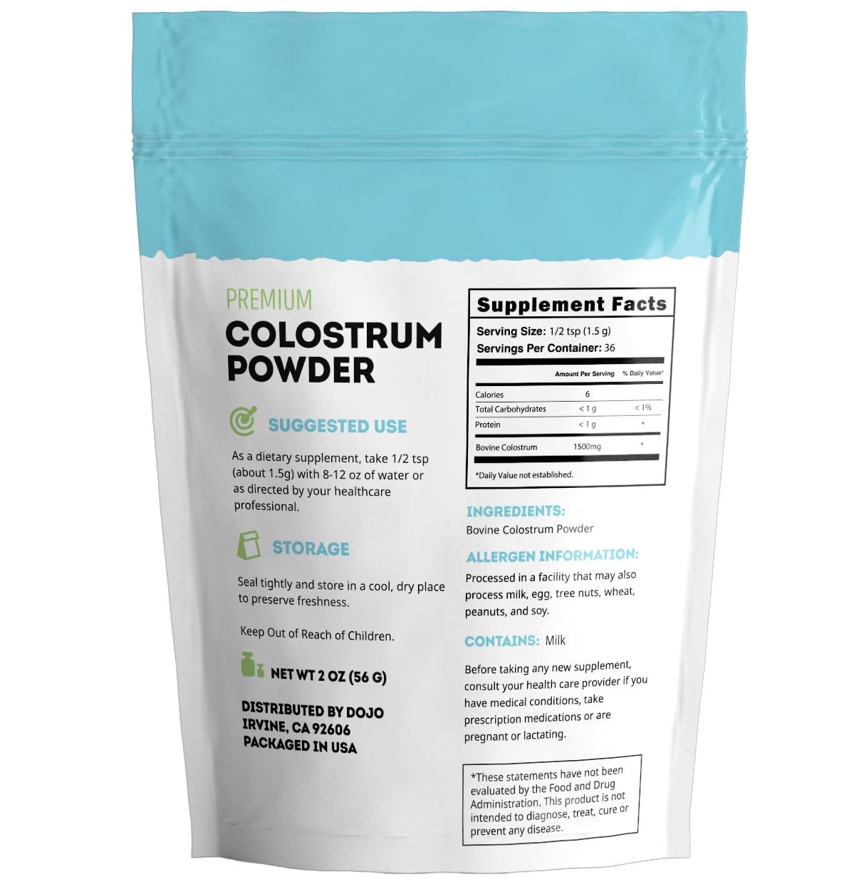 Kate Naturals Colostrum Powder Supplement 2 oz