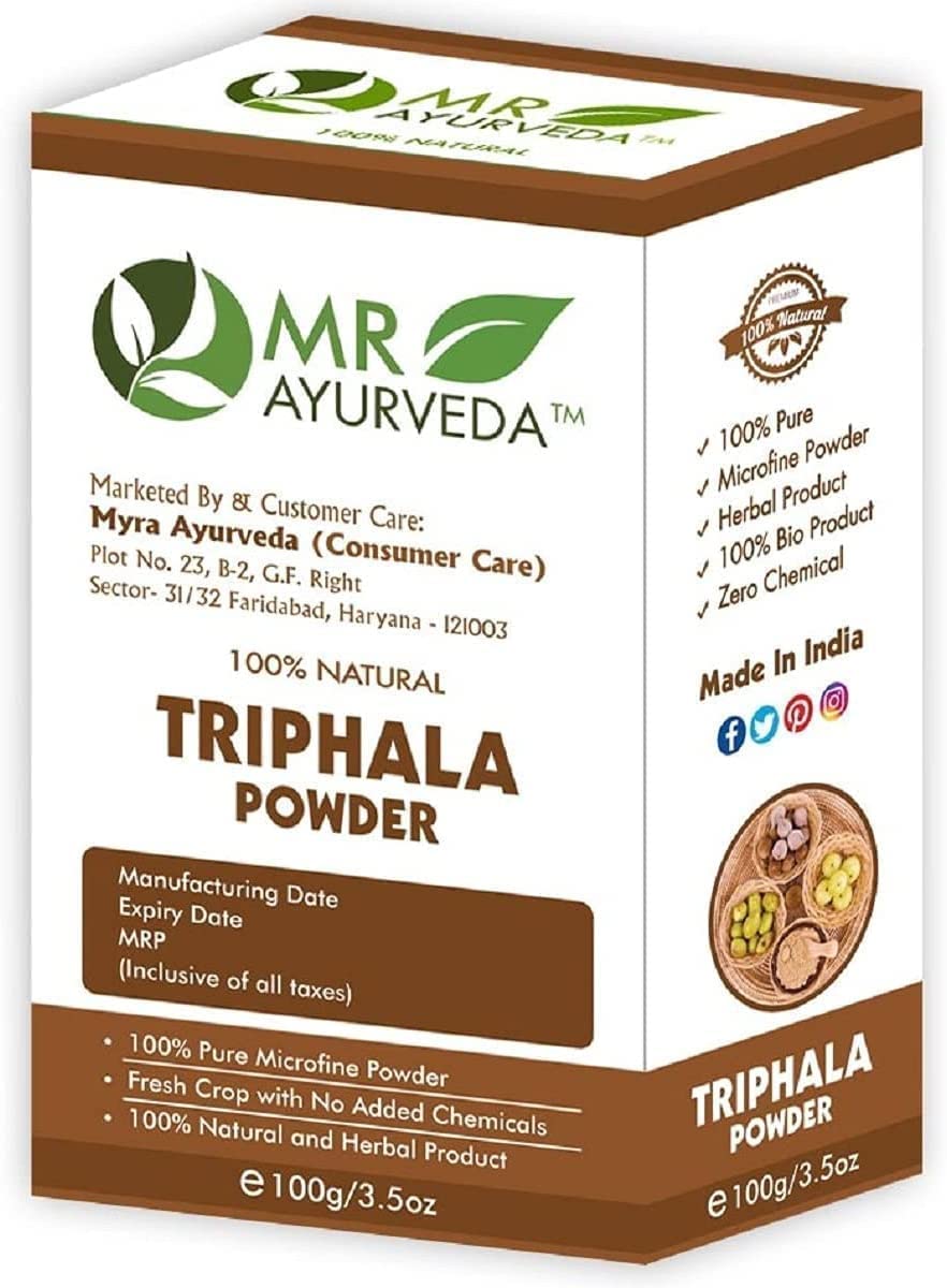 Metrol MR Ayurveda 100% Herbal Triphala Powder, 3.5274 oz