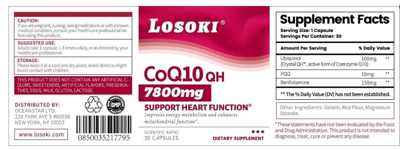 Losoki CoQ10 QH - Support Heart Function Capsule, 1 Count