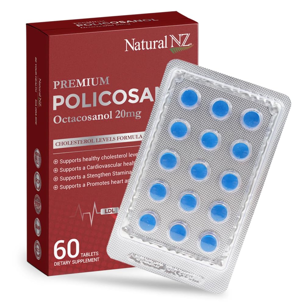 Natural NZ Policosanol 33.4mg (Otacosanol 20mg) 1-A-Day Tablets, 60 Tablets