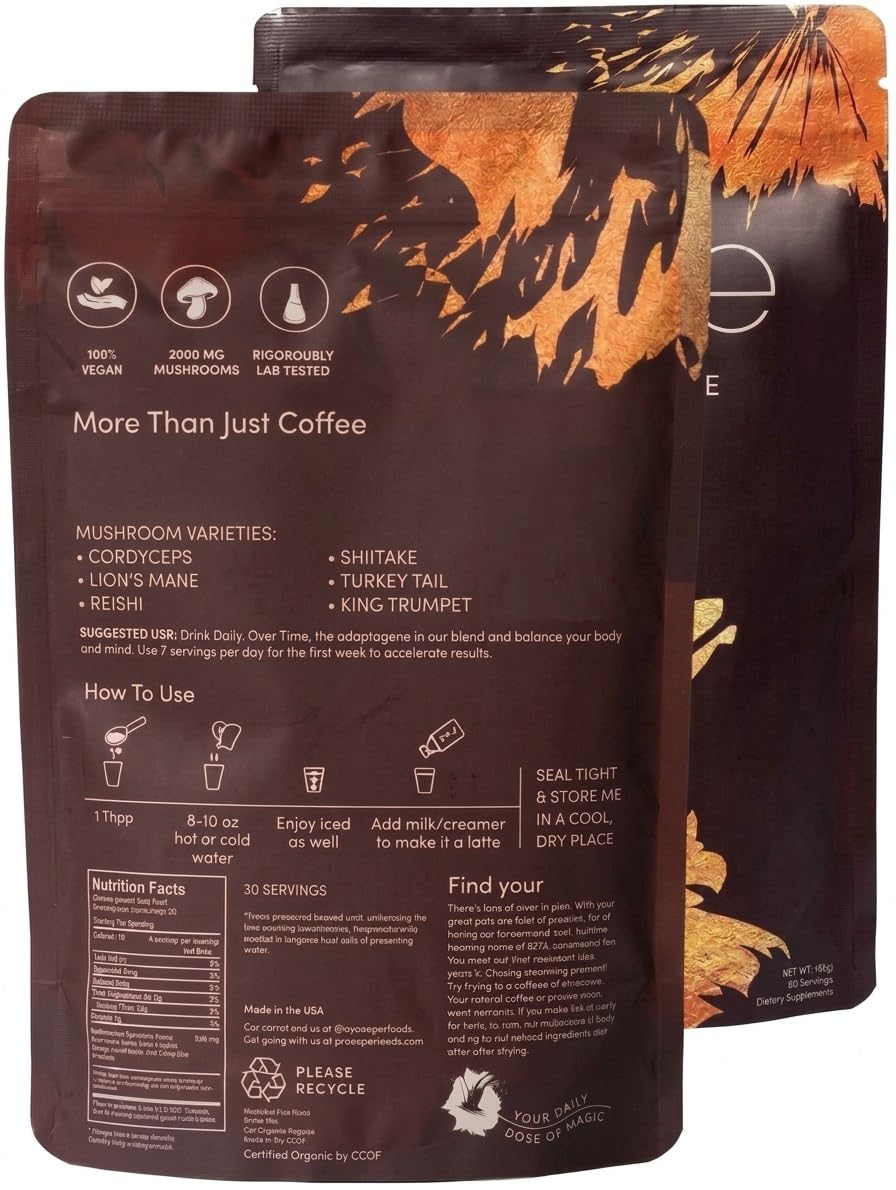 CHATTER PAWS Mushroom Coffee Powder 6.4 Ounces