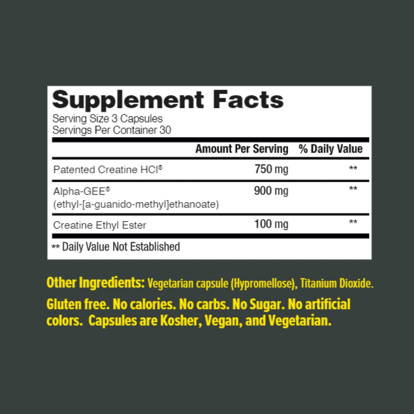 CON-CRET Creatine HCl + Muscle Recovery with Alpha-GEE Capsule, 90 Count
