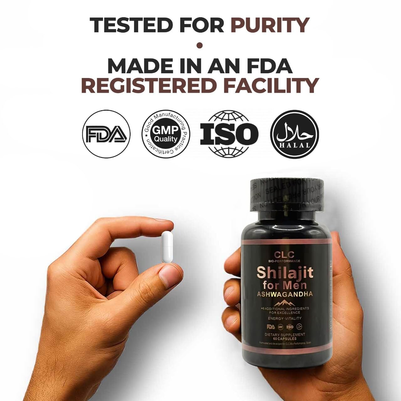 CLC Bio-Performance Shilajit & Ashwagandha Capsules, 60 Count