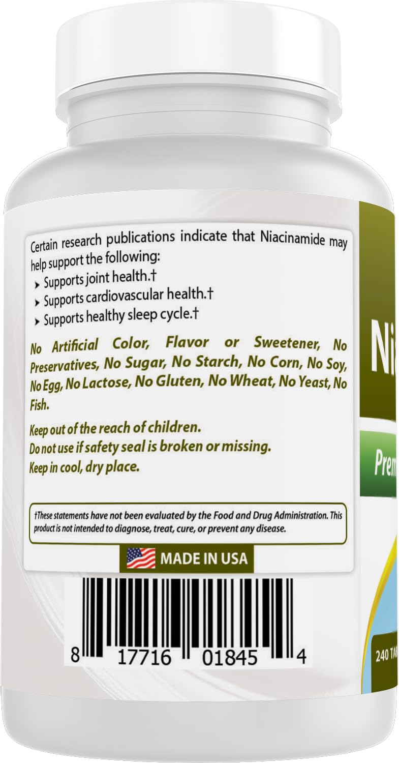 Best Naturals Niacinamide 500mg Tablet, 240 Count