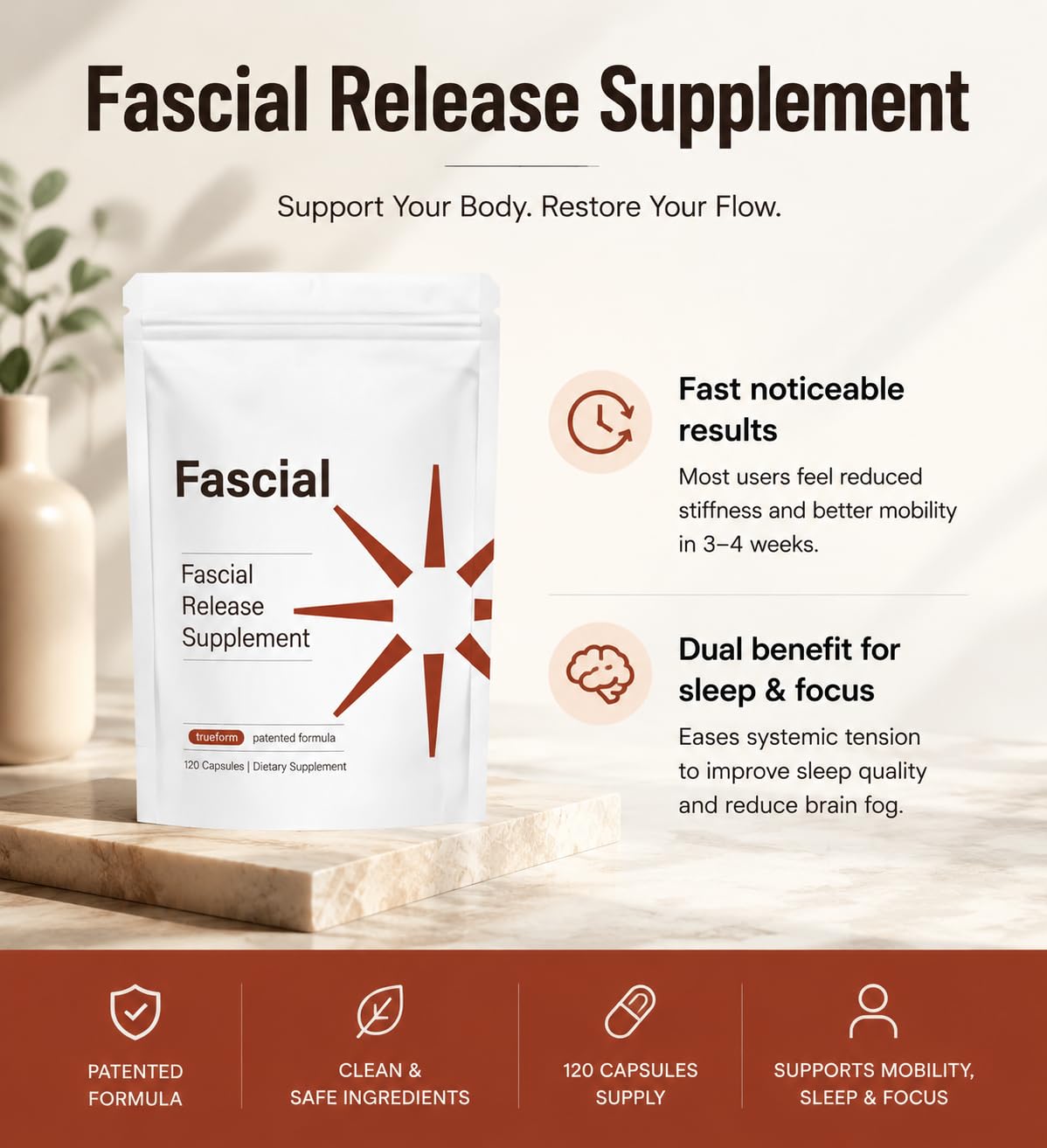 Fascial Release Supplement Capsule 120 Count