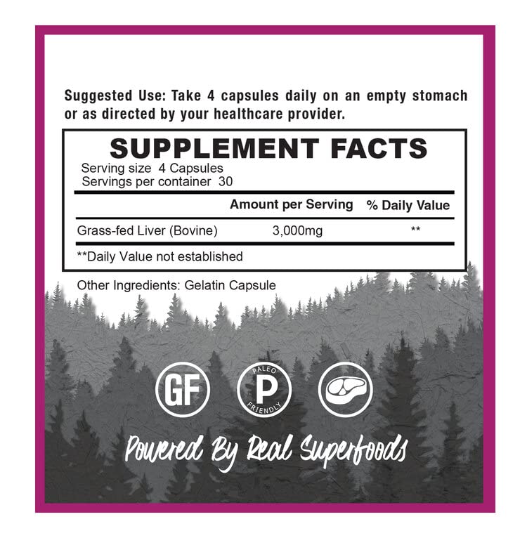 Generic Wild Warrior Nutrition Grass Fed Dessicated Beef Liver Capsules 120