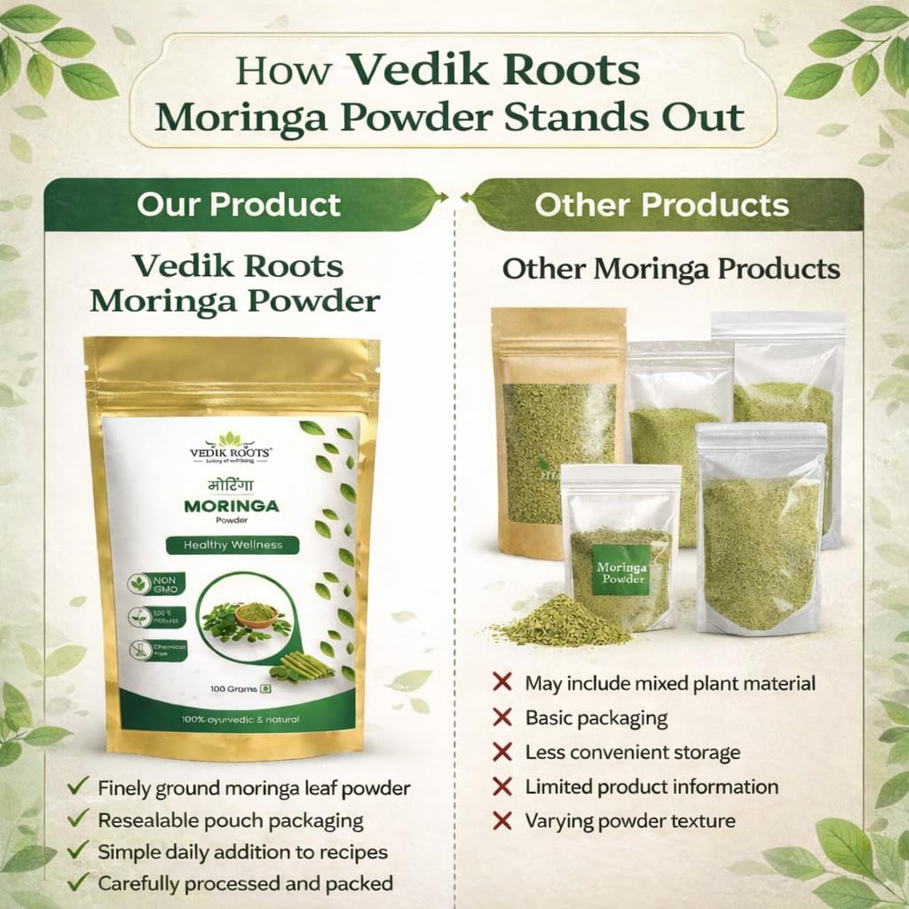 VEDIKROOTS Moringa Leaf Powder (3.53 oz)