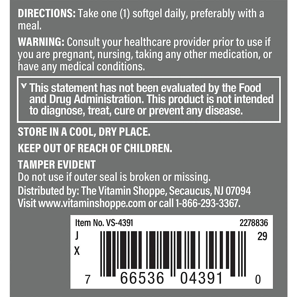 The Vitamin Shoppe Saw Palmetto 320mg Softgels 100 Count