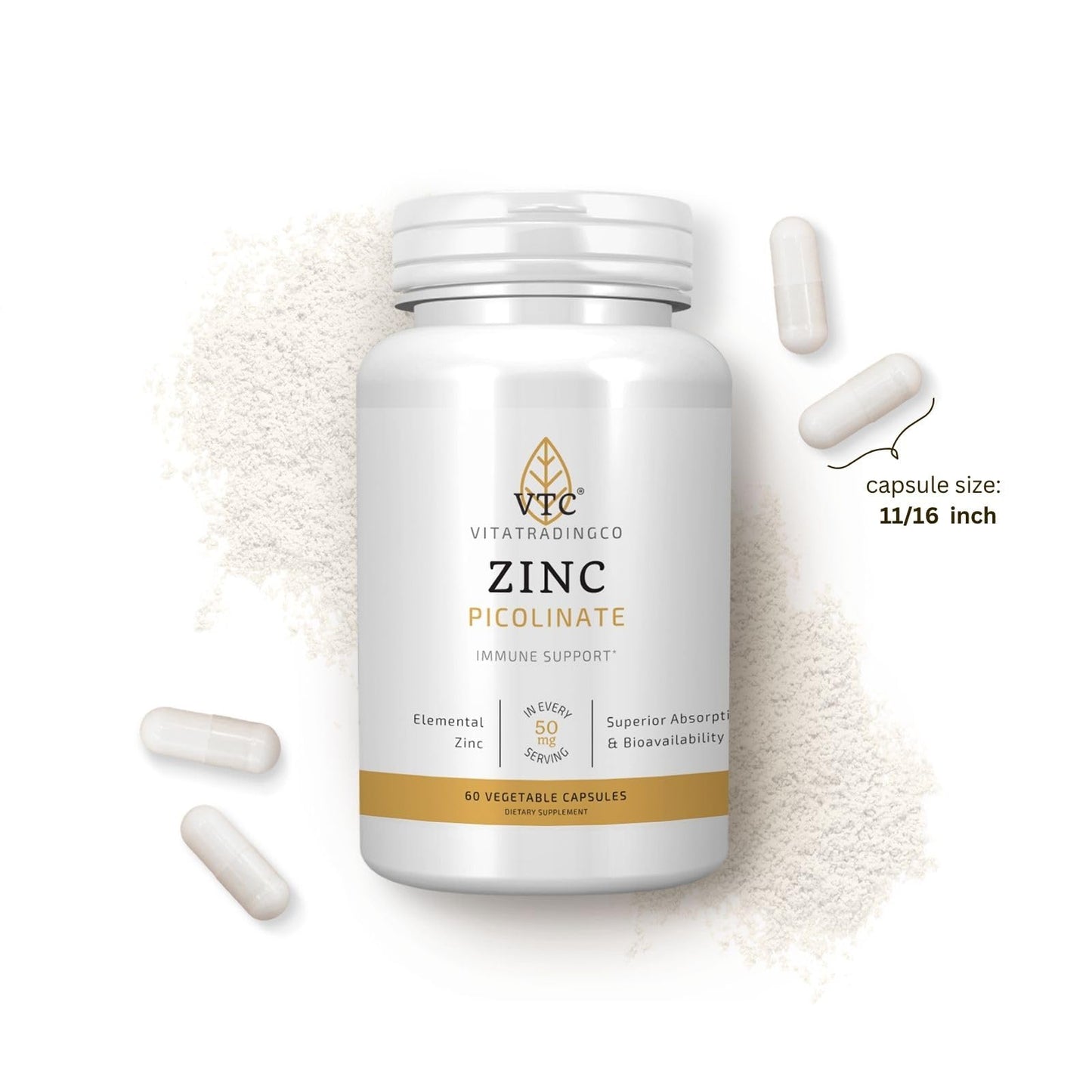 VTC Zinc Picolinate Vegetable Capsules, 60 Count