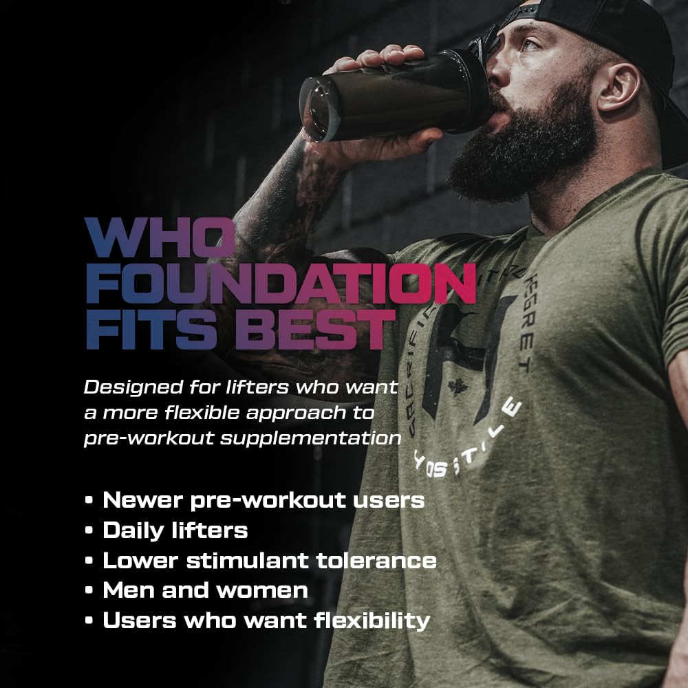 HOSSTILE Foundation Pre Workout Powder for Men & Women, Berry Blast, 12.4 Ounce