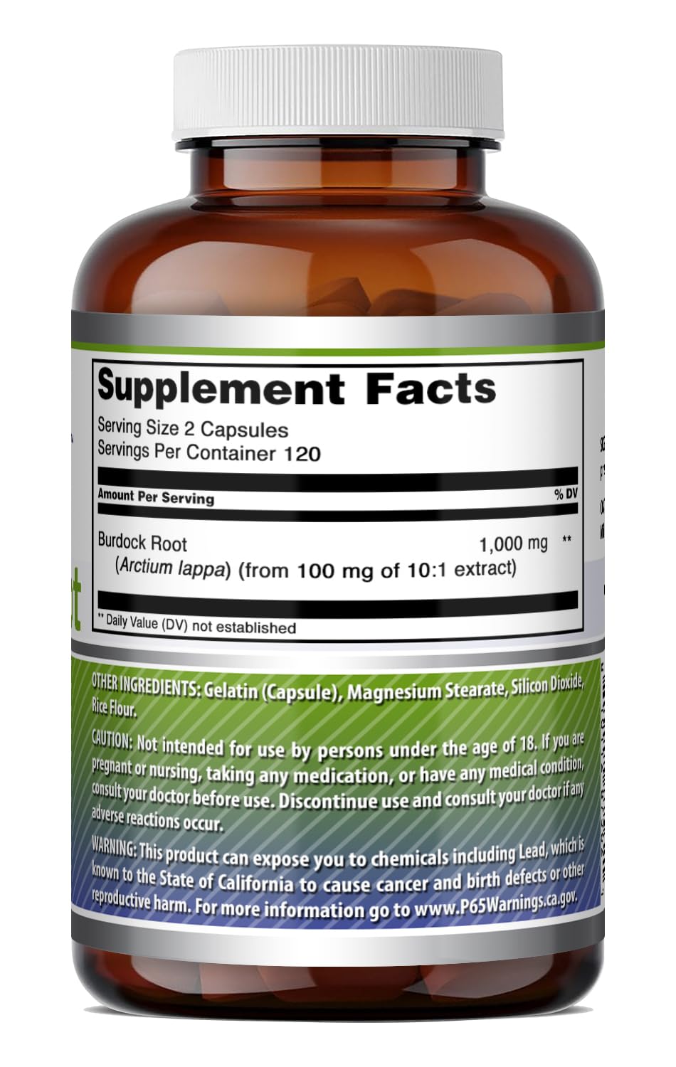 Amazing Nutrition Burdock Root 1000 mg Capsules 240 Count
