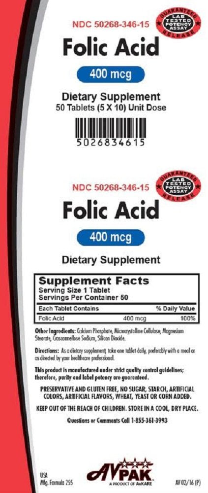 SaludPPE Folic Acid 400MCG Tablets, 50 Count