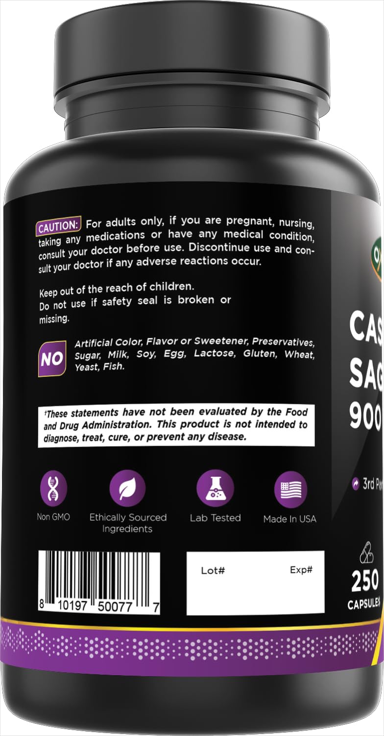 Oxify Cascara Sagrada 900 mg, 250 Capsules