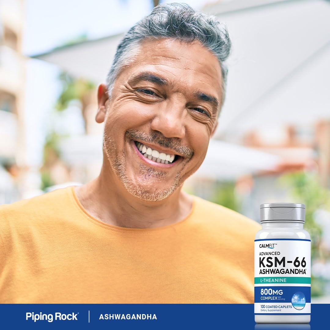 Piping Rock KSM-66 Ashwagandha Extract Complex 800mg Caplets - 100 Count