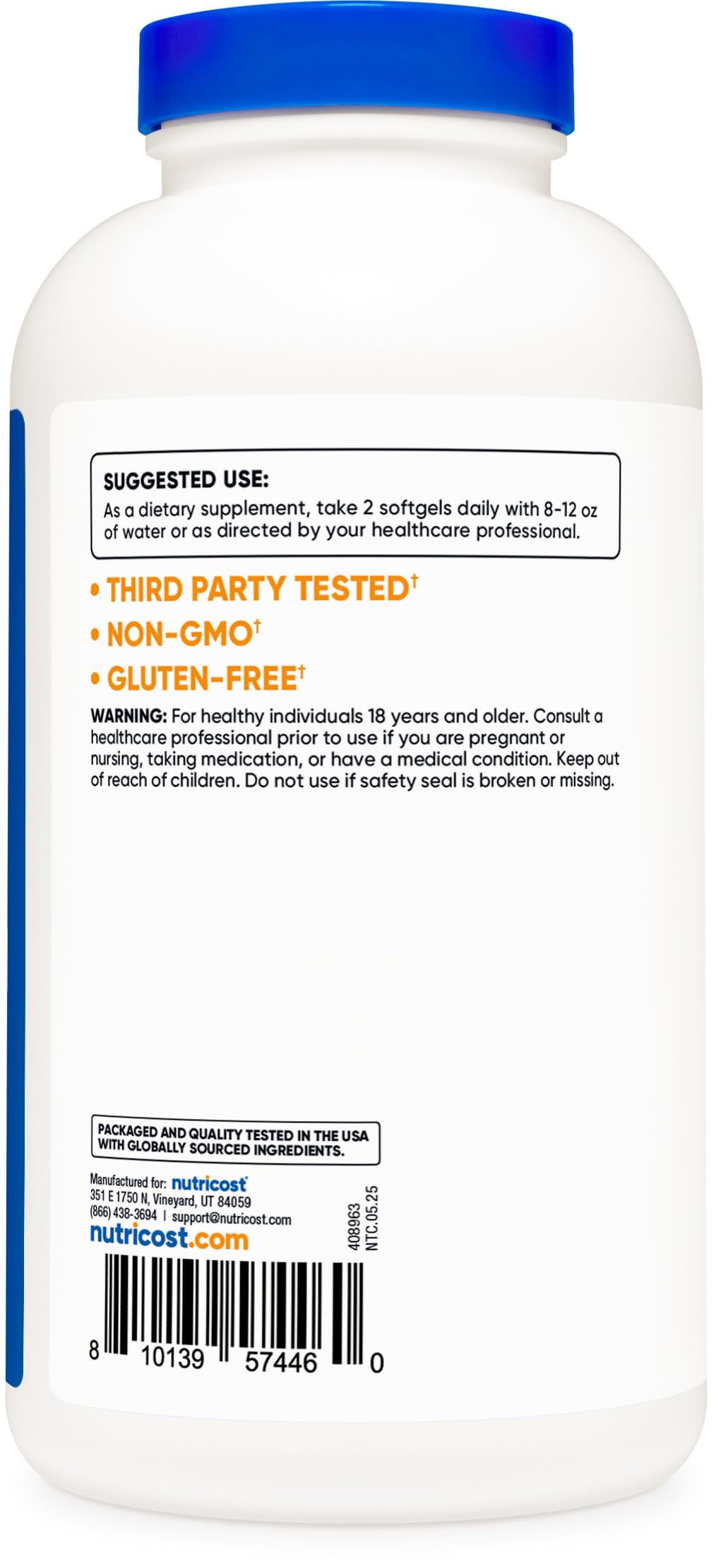 Nutricost Beta Sitosterol Softgels 500mg, 240 Count