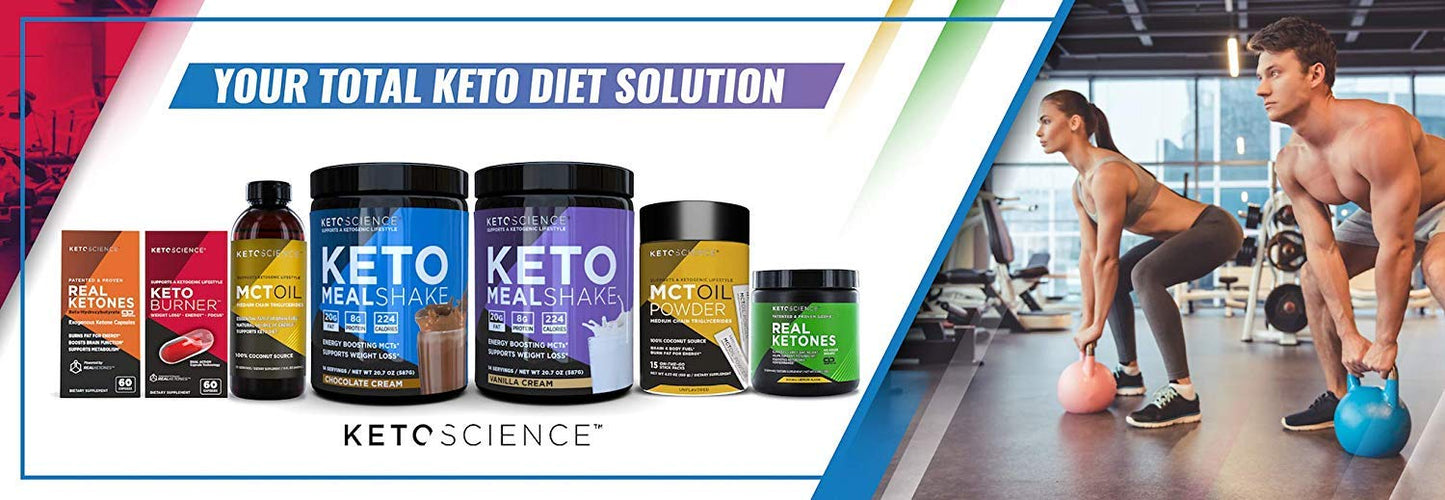 Keto Science Ketogenic Meal Shake Powder, Vanilla, 37.6 oz