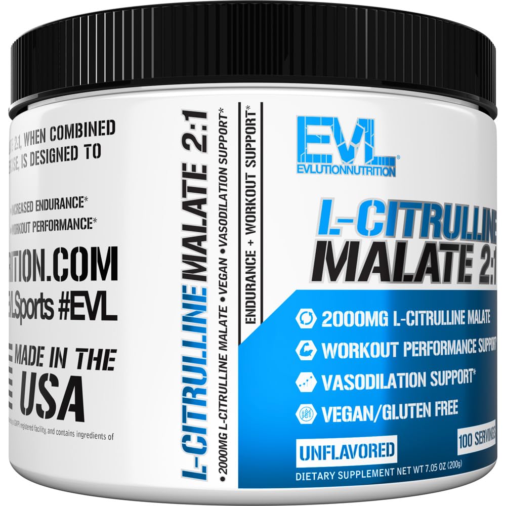 Evlution L-Citrulline Malate 2:1 Nitric Oxide Powder 7.05 Ounce