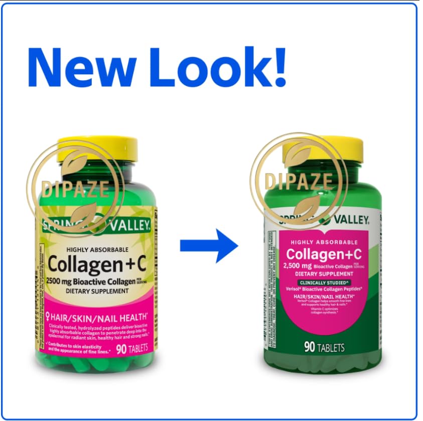 Dipaze Collagen + Vitamin C Capsules, 90 Count