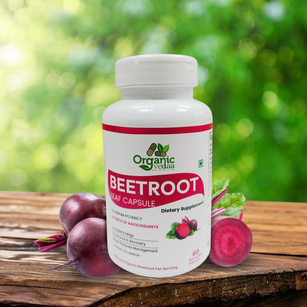 Organic Vedaa Holistic Care Beet Root Fiber Capsules, 60 Capsules