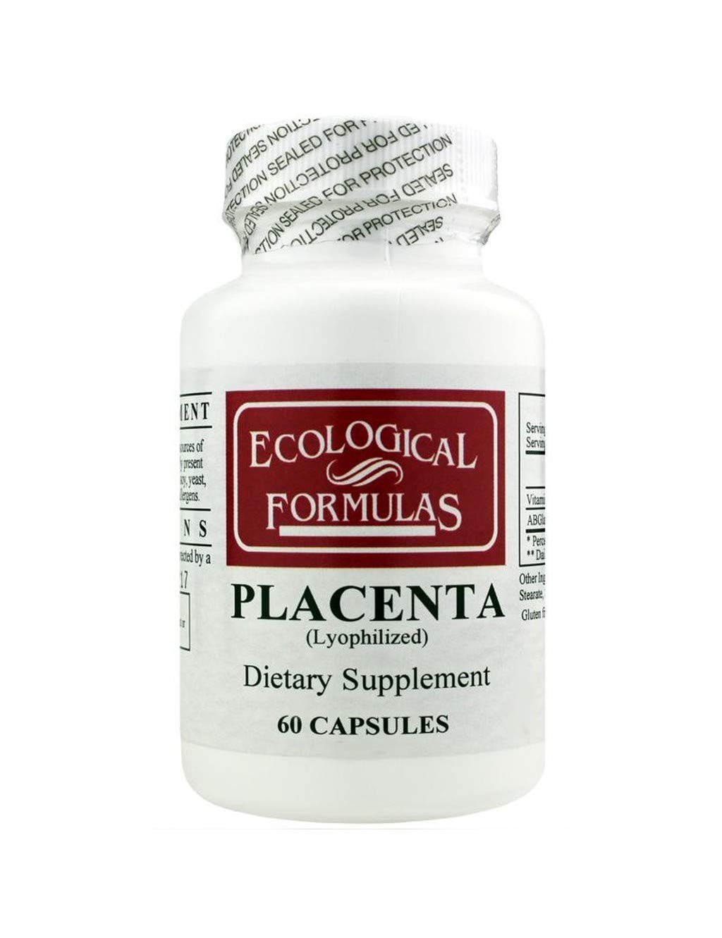 Ecological Formulas Placenta Capsule 60 Count