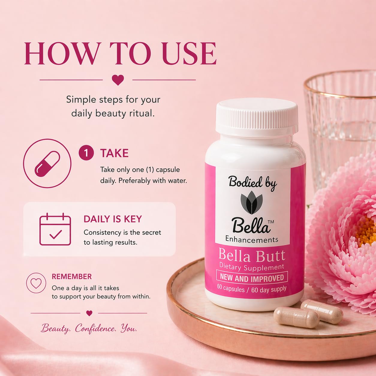Bodied by Bella Max Strength Bella Butt Supply 60 Capsules