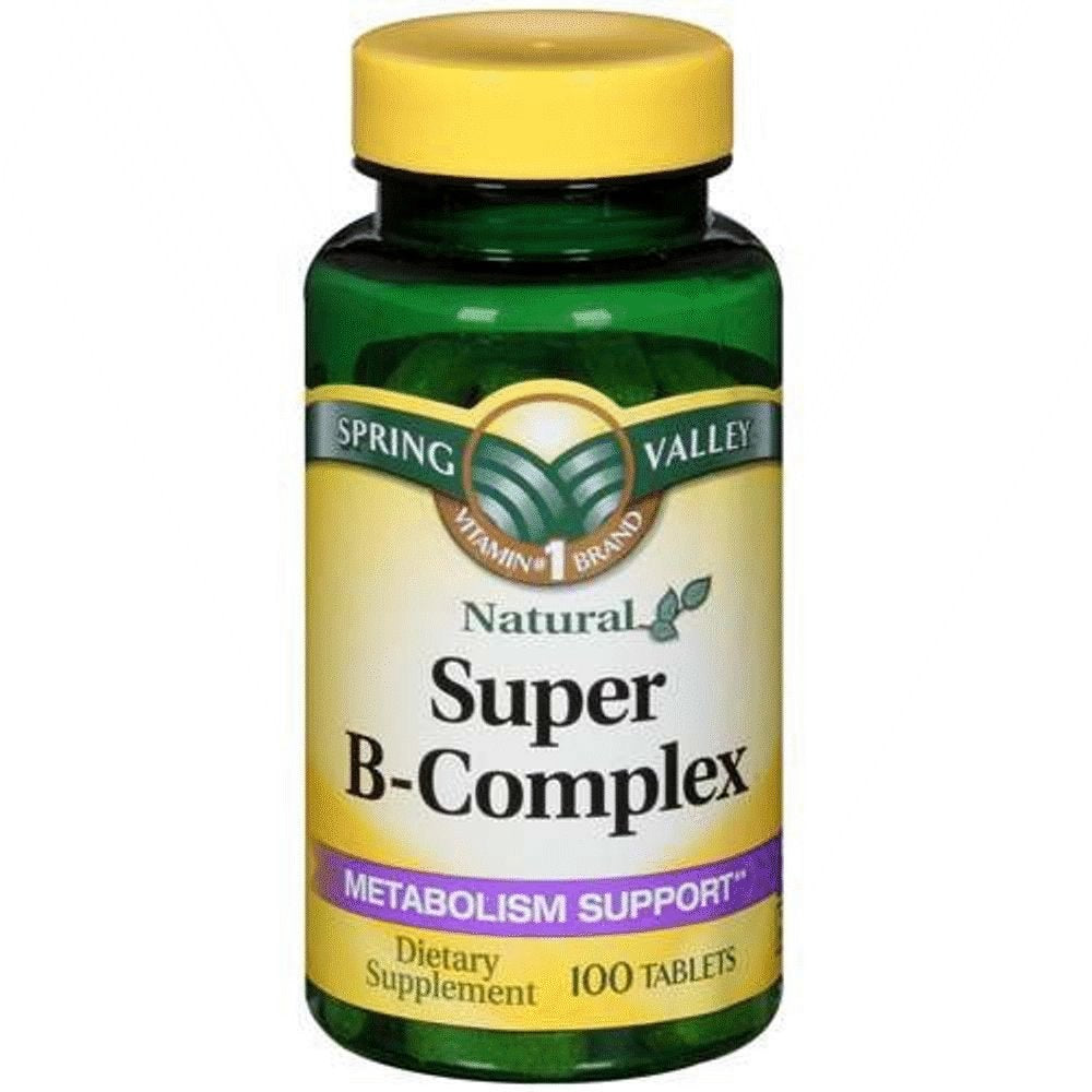 Spring Valley Super B-Complex Tablet, 100 Tablets