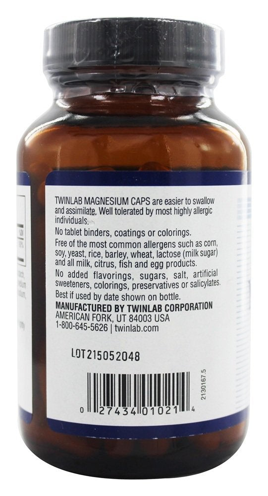 Twinlab Magnesium Capsules 100 Capsules