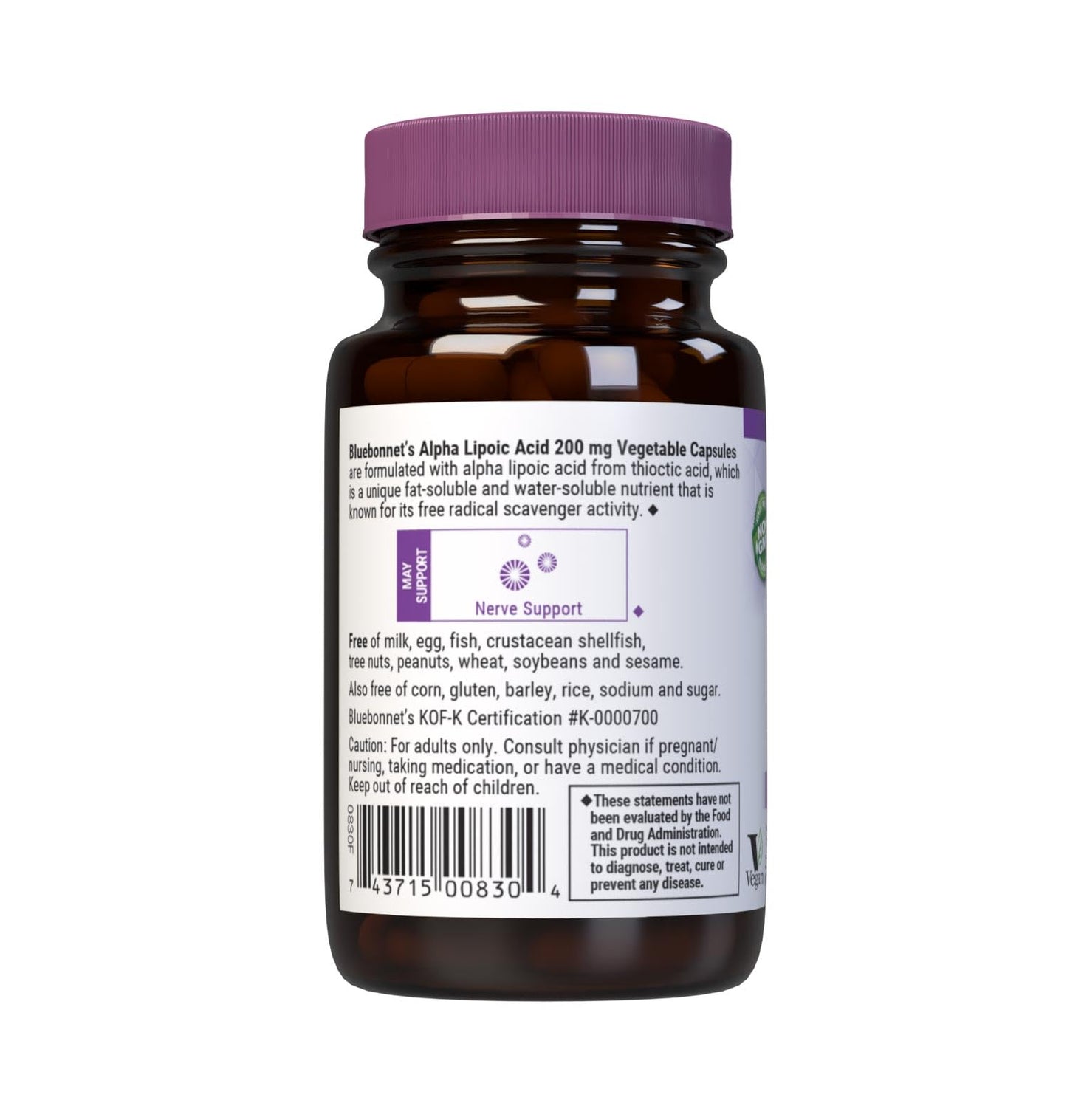 BlueBonnet Alpha Lipoic Acid 200 mg Capsule, 30 Count