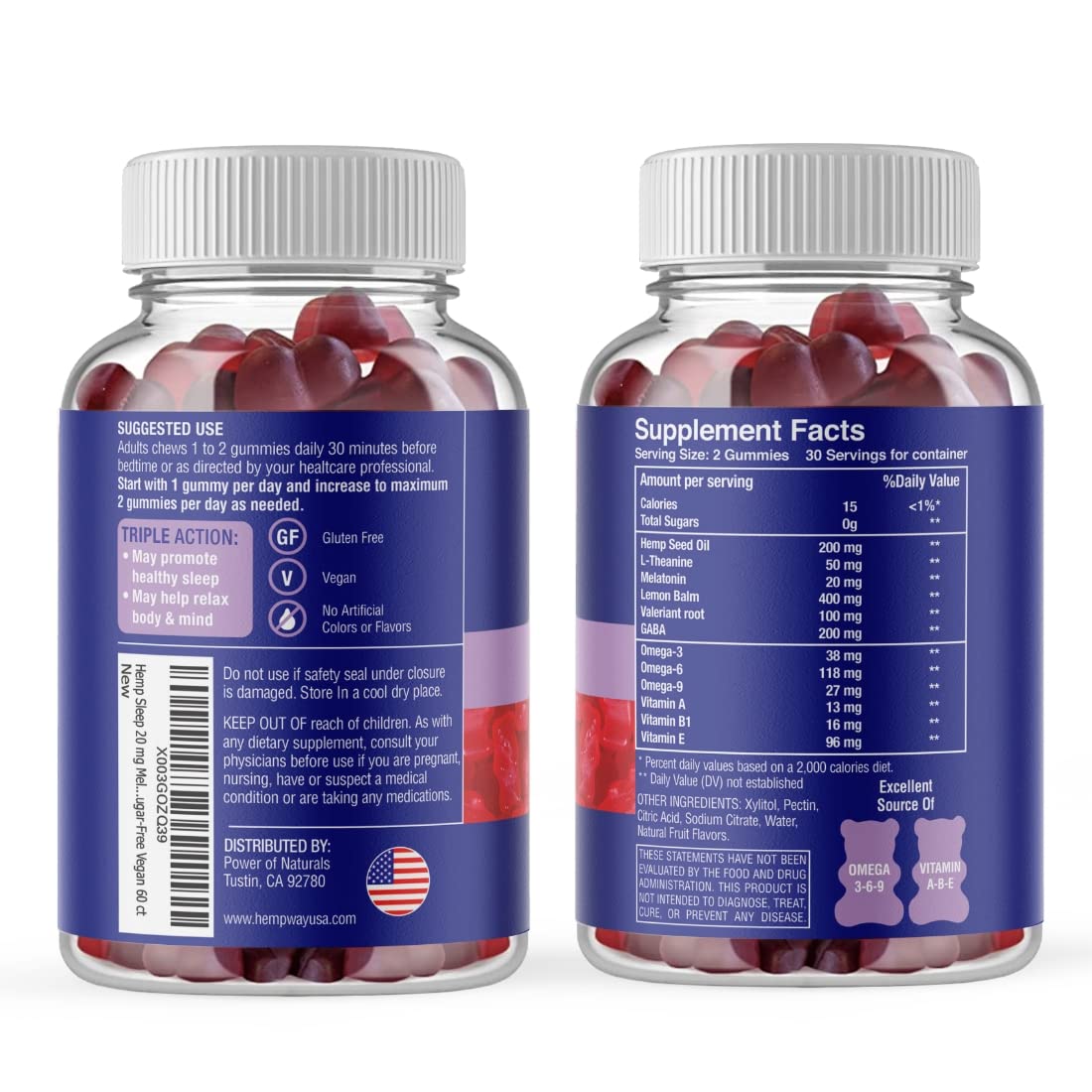 HEMPWAY Melatonin 20mg Gummy 60 count