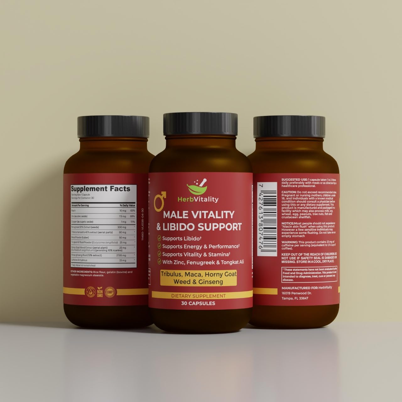 Herb Vitality Men’s Libido & Vitality Formula Capsule 30 Capsules