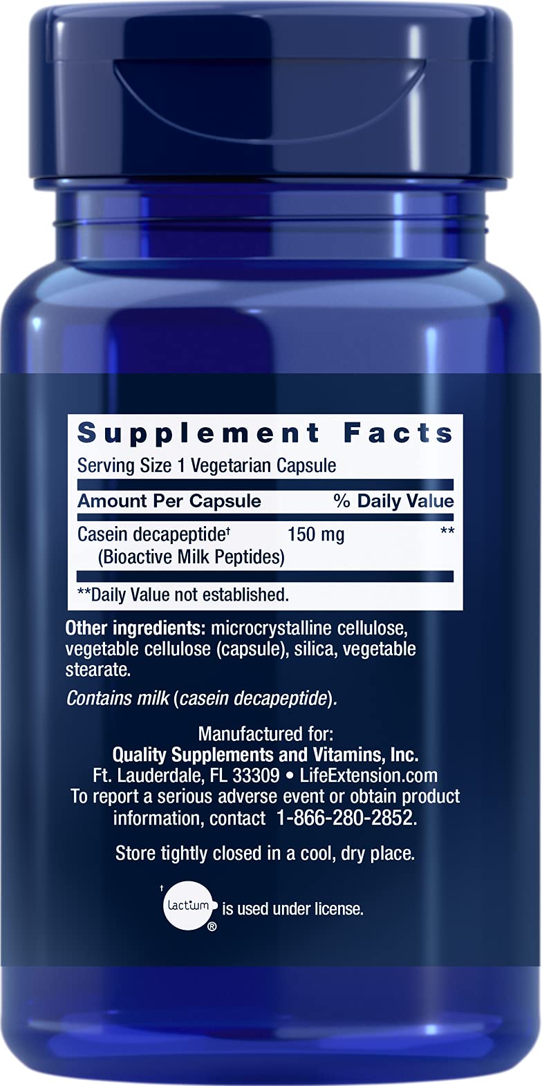 Life Extension Bioactive Milk Peptides 90 Capsules