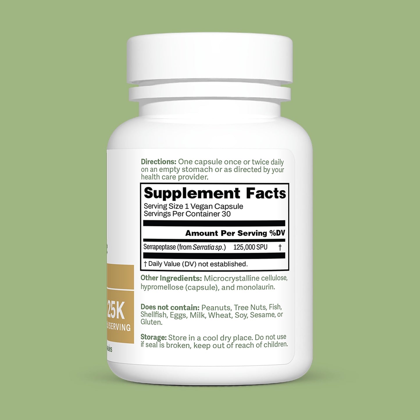 Dr. Murray Natural Products Ultra Clean 125,000 SPU Serrapeptase Clinical Strength - Proteolytic Enzyme Capsules 30 Count