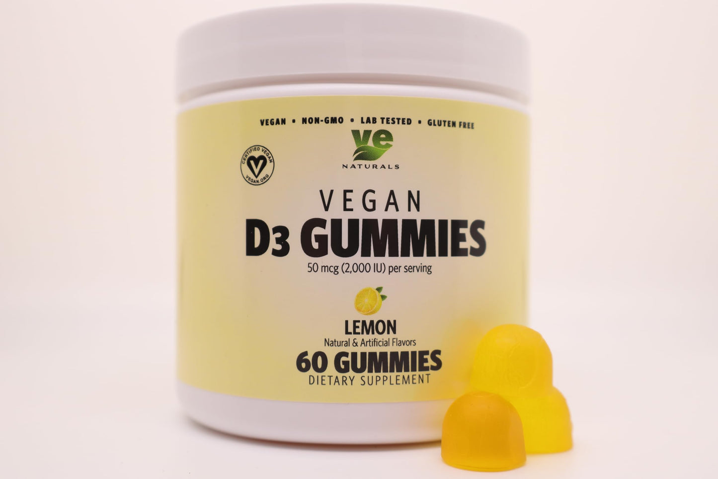 VE Imports Vitamin D3 Gummies 1000 IU per Gummy, 60 Gummies