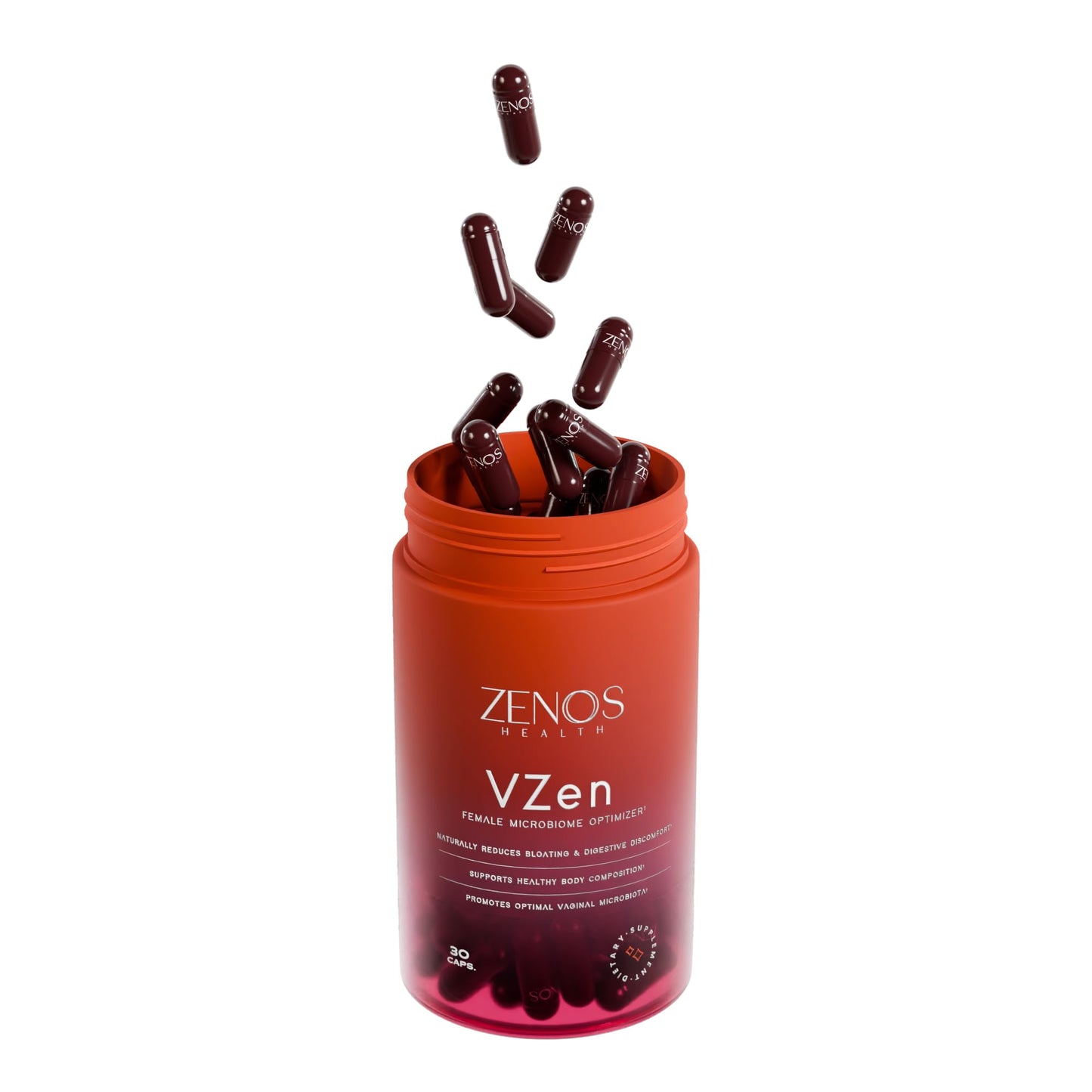 Zenos Health VZen Vaginal Probiotics for Women – Probiotics and Prebiotics for Digestive Health & Bloating Relief for Women – Improve Gut Health, Urinary Tract & Daily Wellness – 30 Capsules