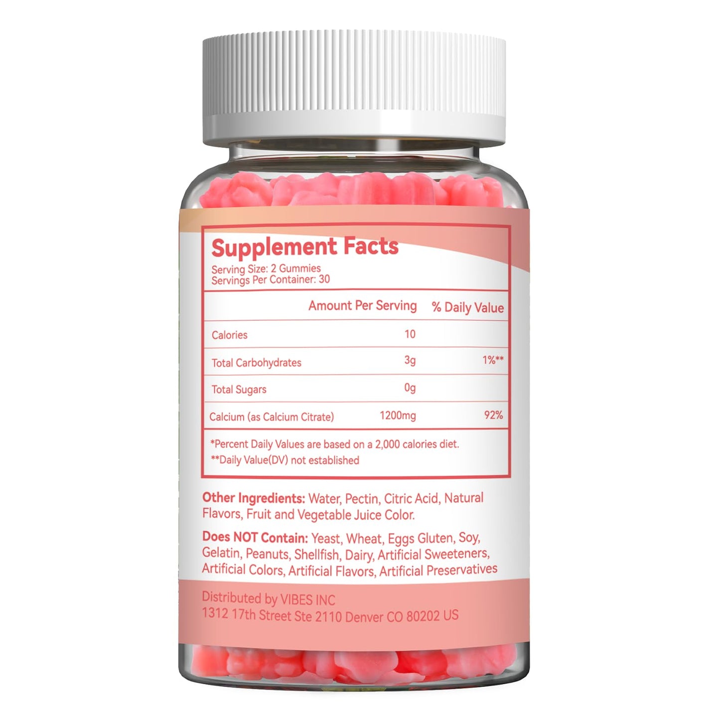 Agumoon Calcium Citrate Gummies 1200mg, 60 Gummies
