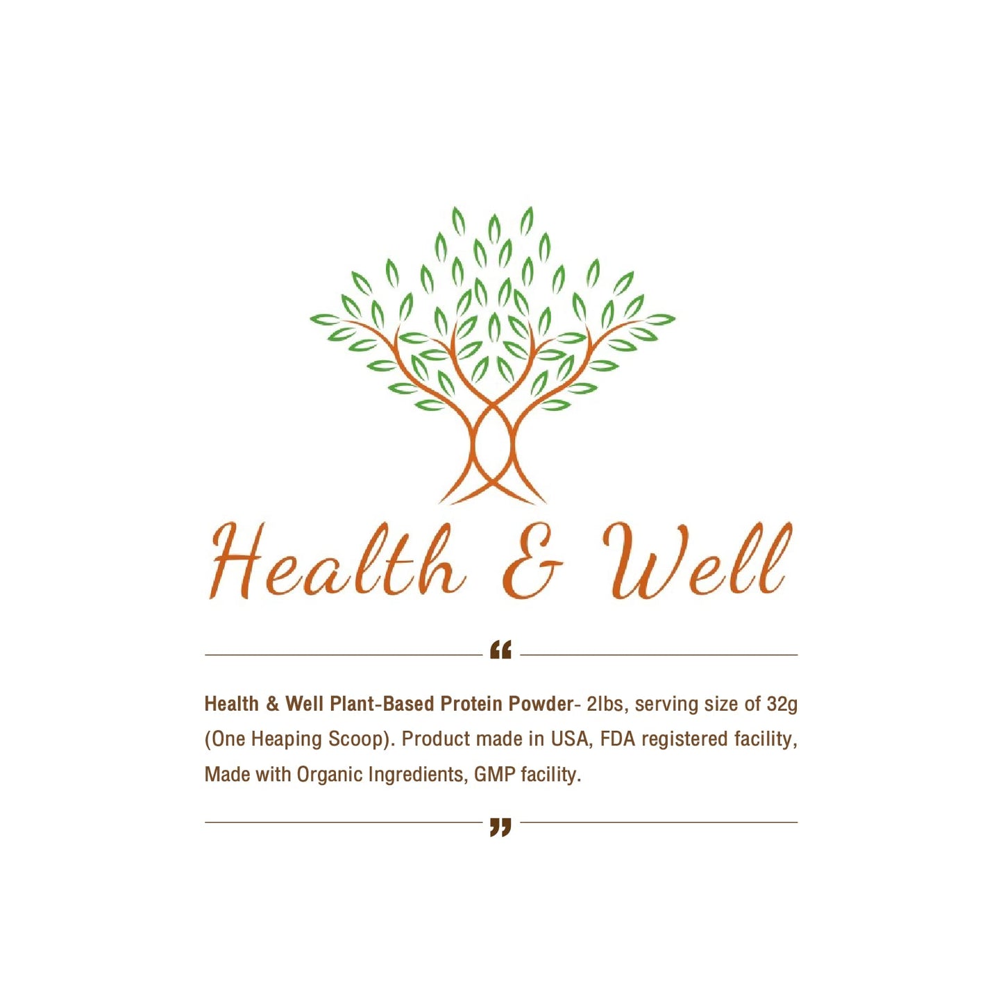 Health & Well Plant-Based Protein Powder, Vanilla, 1 oz